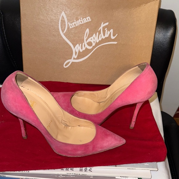 Christian Louboutin Pink Heels with Iconic Red Soles - Picture 7 of 16